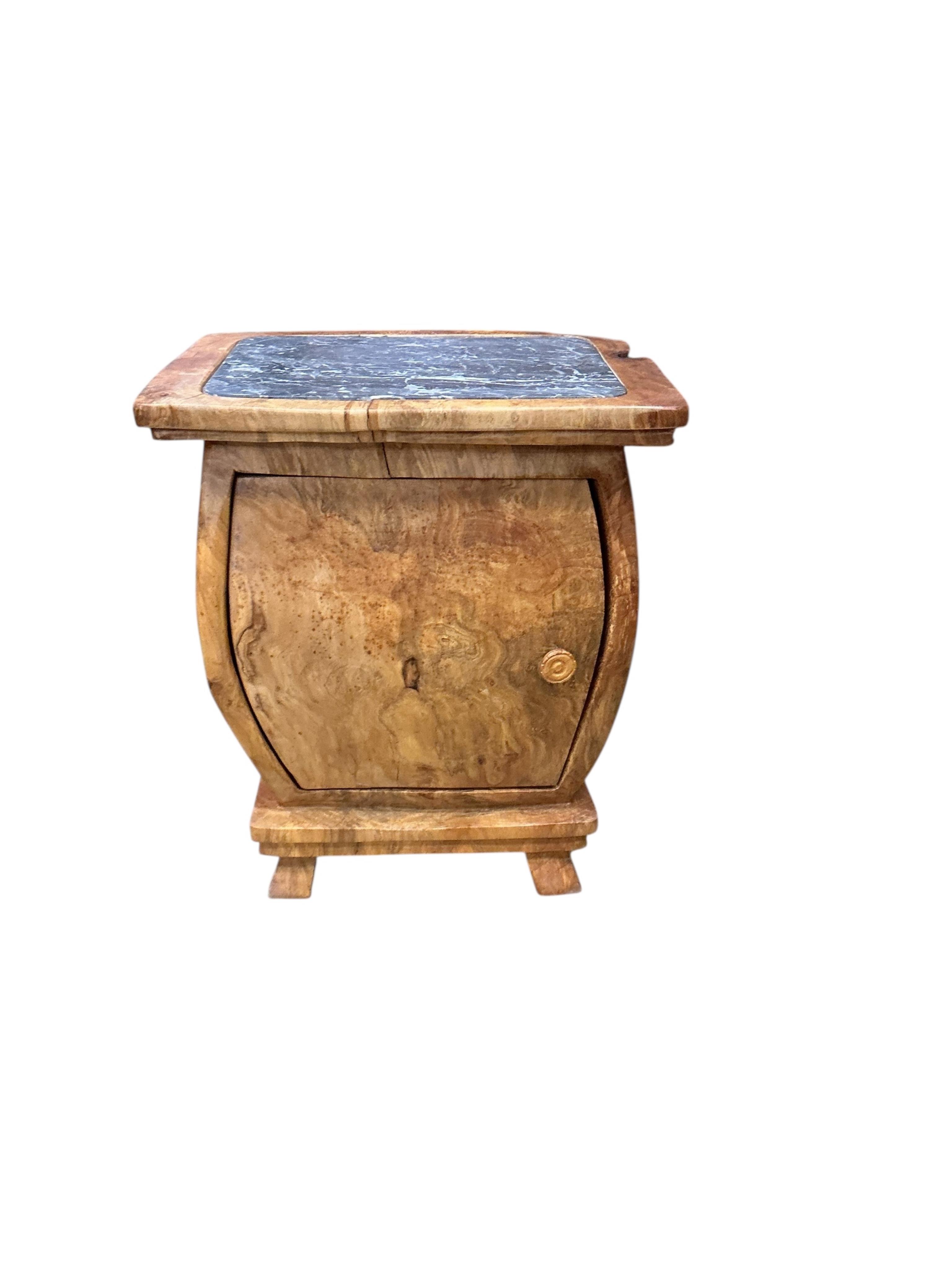 Pierre Decorse (b.1953), a naturalistically modelled side cabinet with inset marble top, width 60cm, depth 40cm, height 68cm